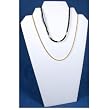 White Leather Padded 2 Tier Necklace Pendant Bust Showcase Display 12.5"