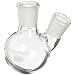Chemglass CG-1520-46 Glass 50mL Round Heavy Wall 2 Neck Bottom Boiling Flask with 14/20 Standard Taper Outer Joint and 20 Degree Angle