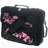 NEW! 15.4 inch Laptop Bag Carry Case Floral Black Pink 199