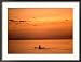 Lone Fisherman at Sunset, Panglao Island, Bohol, Philippines, Central Visayas Framed Photographic Poster Print by John Pennock, 34x26