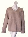 MARNI Marble V-neck Long Sleeve Sweater in Marmo Beige