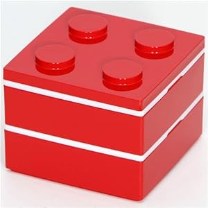 funny red Lego brick Bento Box from Japan