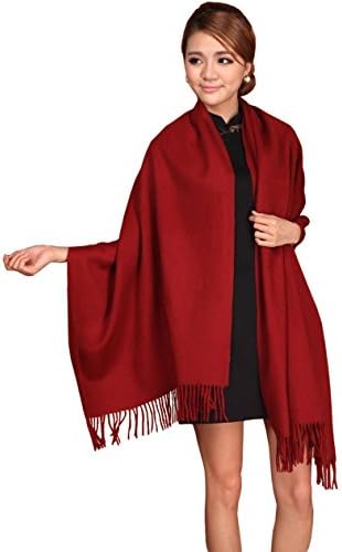 Dark Red Fashion 12 Colors 100% Cashmere Solid Long Soft Warm Pashmina Shawl Wrap Scarf