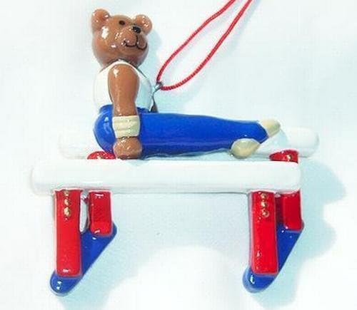 Male Bear Gymnast Personalized Christmas Ornament Customized