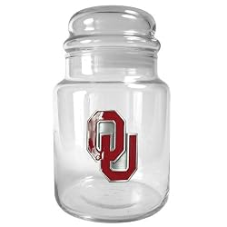 Oklahoma Sooners NCAA 31oz Glass Candy Jar - Primary Logo by Great American Products