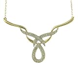 9ct Yellow Gold Ladies 10pt Diamond Teardrop Necklet