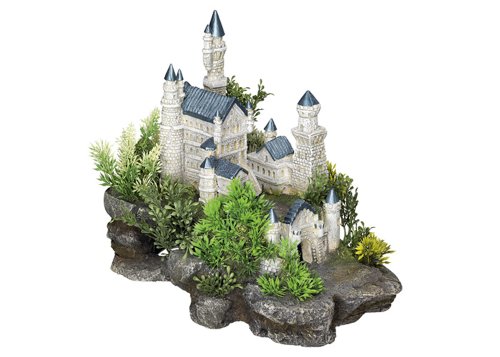 Aquarium Dekoration Aqua Ornaments \"SCHLOSS\" mit Pflanzen; L32,5 x B20,5 x H27 Preisvergleich