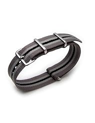 G10 Nato 20mm James Bond Grey & Black Watch Band Polished Buckle