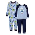 Toddler Boys' Just One Year 4pc Animal Cotton Pajama Set - Blue/Blue