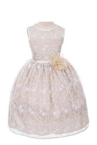 Kids Dream Girls Lace Tea Length Flower Dress