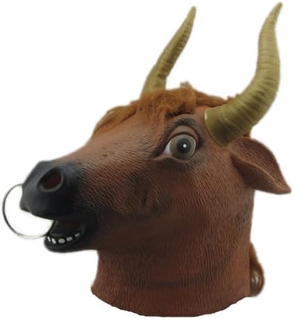 Sunxue The Cow with Yellow Hair Head Mask latex Rubber Mask (set of 2)