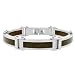 Men's Stainless Steel Bracelet with Wood, 8.75"