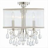 Crystorama Hampton 5623-CH Mini 3-LT 180w (17H x 14W) Chandelier Lighting with Shades in Chrome