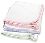 JERSEY - PINK GINGHAM SEERSUCKER TRIM - 2 LAYER RECEIVING BLANKET