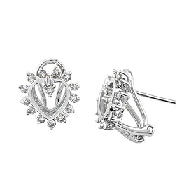 0.42 cttw Round Diamonds Earrings - 14kt White Gold LIFETIME WARRANTY