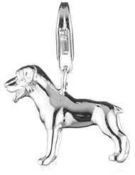 VINANI brand Germany 925 Sterling Silver Charm Pendant Rottweiler shiny Dog HHRO