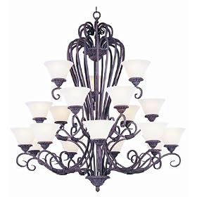 Maxim Lighting 2759SVCR 18 Lt Foyer, Canyon Rock Finish - Soft Vanilla Glass