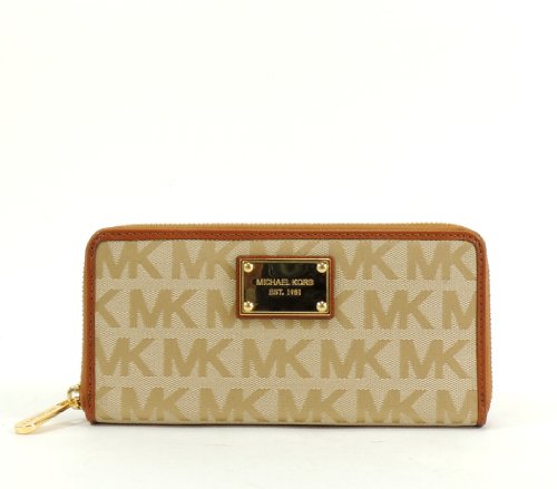 Michael Kors Jet Set Continental Mk Logo Zip Around Wallet