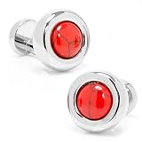 One Piece Jasper and Polished Silver Cufflinks