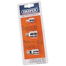 Draper Expert 34962 3 Piece Socket Converter Set