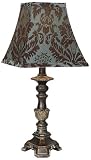 Antique Bronze with Floral Print Shade Table Lamp