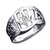 Sterling Silver Antiqued Masonic Ring