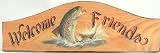 Trout Fish Welcome Friends Wooden Sign