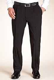 Crease Resistant Pleat Front Straight Leg Trousers