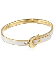 Juicy Couture White Skinny Buckle Bangle Bracelet, 2.38"