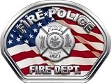 Firefighter Fire Helmet Front Face Fire Police American Flag Decal Reflective