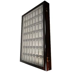 HOLZ UHRENBOX UHRENVITRINE 56 UHREN F�R WAND MIT ECHTGLAS