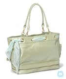 Grommet Diaper Bag in Pearlized Mint Leather
