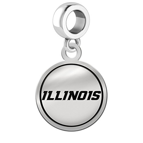 Illinois Fighting Illini Border Round Dangle Charm