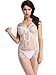 Amoretu Womens Sexy Lingerie Strap Bodysuits Crotchless Bodystocking White