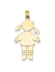 14k Yellow Gold girl Charm Pendant. Metal Wt- 1.55g