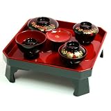 箸付 黒内朱お食い初め食器セット　松竹梅【女の子用】 歯固めの石進呈