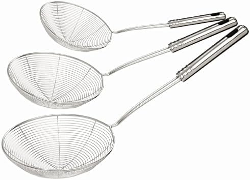 GHMZ Wire Skimmer with Spiral Mesh,13.8 Inches,14.8 Inches*16.4 Inches,Set of 3