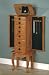 Classic Oak Finish Jewelry Storage Armoire with Mirror