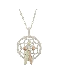 Black Hills Gold Silver Native American Dream Catcher Necklace