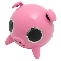 PORTABLE PINK PIG Speakers. For Ipod, MP3, PC. NOVELTY DIGITAL SPEAKER SUBWOOFER