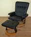 G22 Stillsessel Relaxsessel Fernsehsessel Schwarz echtes Leder Holz