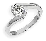 14k White Gold Bypass Moissanite Ring (1 cttw equivalent)