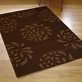 Quality Modern Contemporary Visiona Floral Rug Chocolate Brown