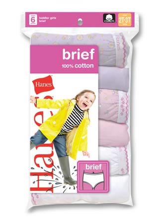 Hanes TP30AS Toddler Girls Briefs