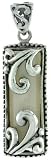 Natural Mother of Pearl in Filigree Sterling Silver Cage 1" (25mm)