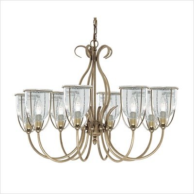 Silhouette 5 Light Antique Brass With Seeded Clear Glass Pendant 5X60 Watt Bc Lamps