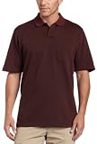 Van Heusen Mens Short Sleeve Jacquard Diamond Polo II, Red Denim, Medium