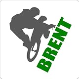 Custom Personalized BMX Motorcross Rider Sticker Wall Decal Removable Wall Art Lettering