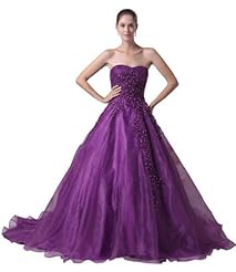 Sweetheart Belted Organza Quinceanera Dress  with a Court Train 