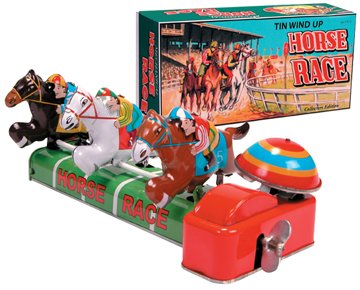 Mechanical Horse Race - Wind-Up Retro Toy by Schylling